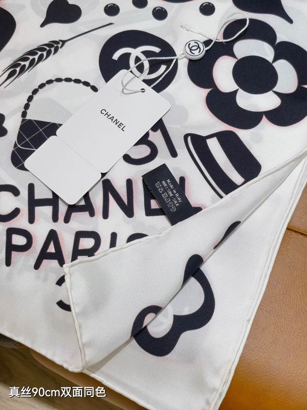 Chanel silk Scarf 90X90cm E39 (4)