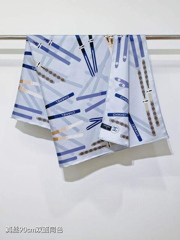 Chanel silk Scarf 90X90cm E40 (3)