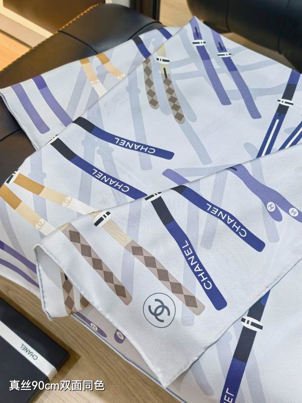 Chanel silk Scarf 90X90cm E40 (6)