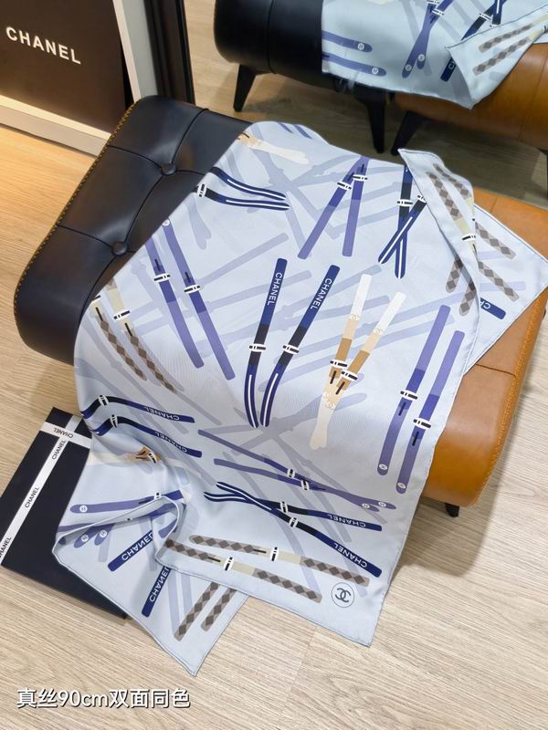 Chanel silk Scarf 90X90cm E40 (7)