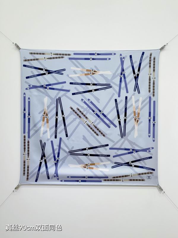 Chanel silk Scarf 90X90cm E40 (9)