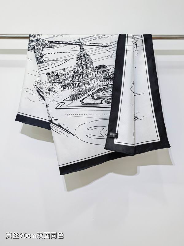 Chanel silk Scarf 90X90cm E41 (3)