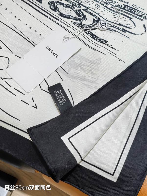 Chanel silk Scarf 90X90cm E41 (4)