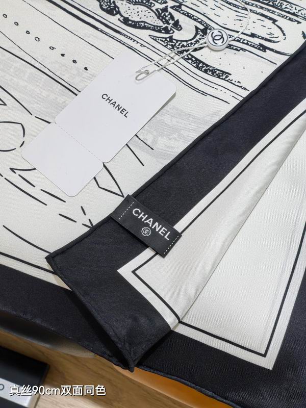 Chanel silk Scarf 90X90cm E41 (5)
