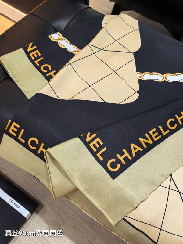 Chanel silk Scarf 90X90cm E42 (6)