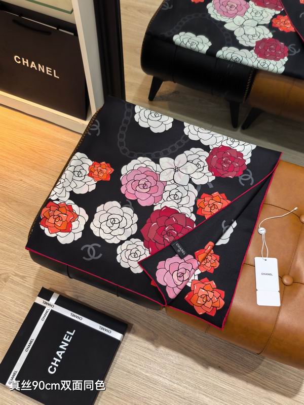 Chanel silk scarf 90X90cm E24 (7)