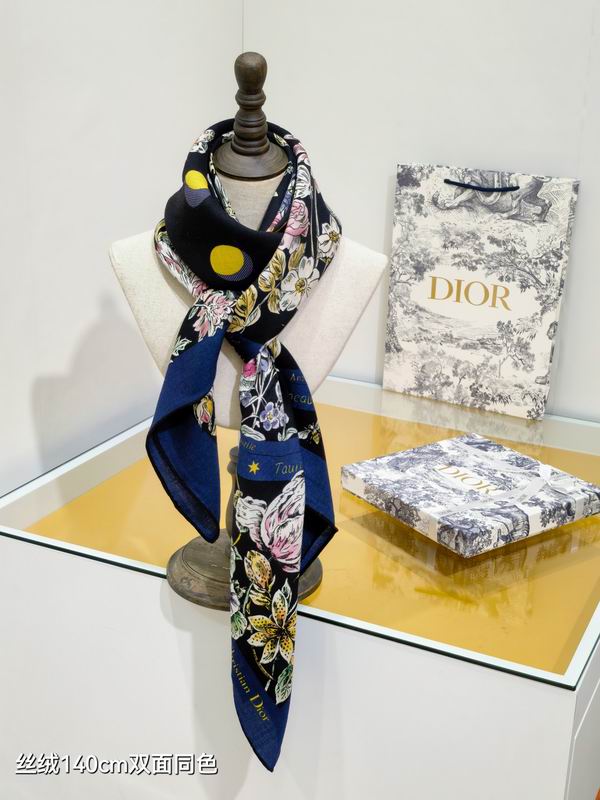 Dior Scarf 140X140cm 70%羊绒30%真丝 E02 (1)