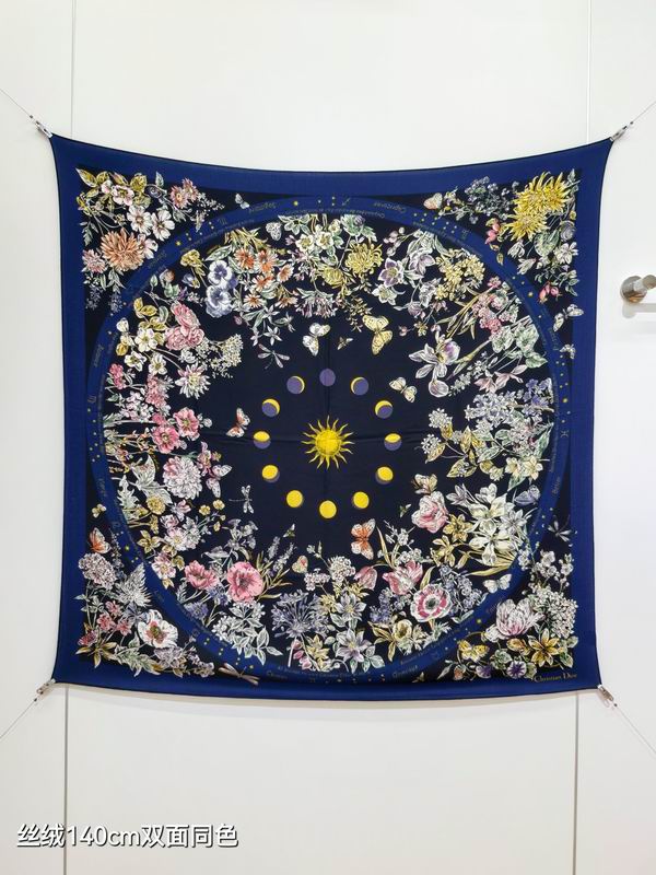 Dior Scarf 140X140cm 70%羊绒30%真丝 E02 (8)