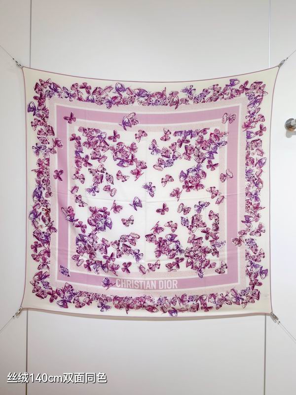 Dior Scarf 140X140cm 70%羊绒30%真丝 E34 (1)
