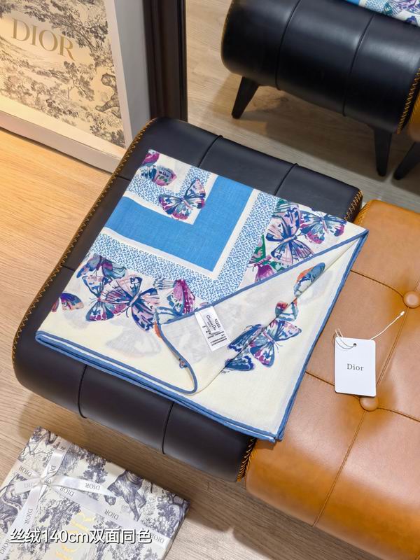 Dior Scarf 140X140cm 70%羊绒30%真丝 E34 (10)