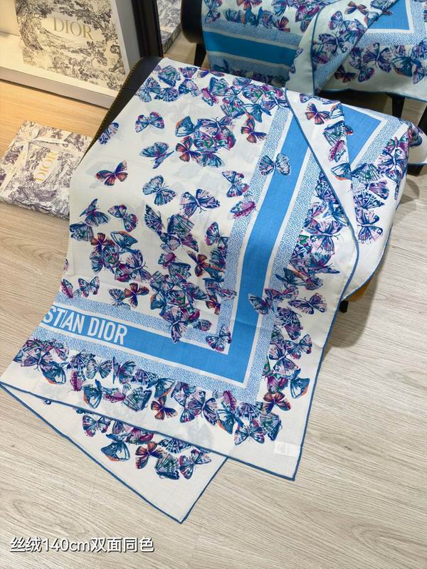 Dior Scarf 140X140cm 70%羊绒30%真丝 E34 (11)