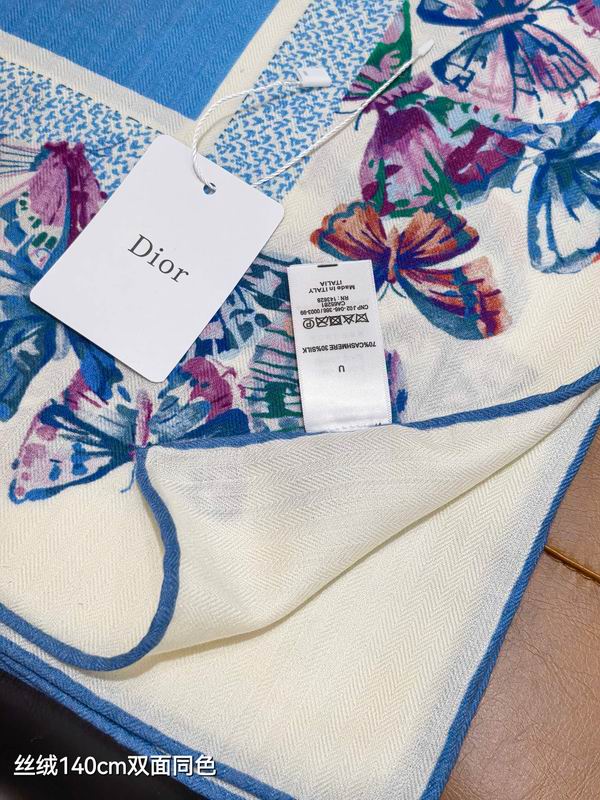 Dior Scarf 140X140cm 70%羊绒30%真丝 E34 (13)