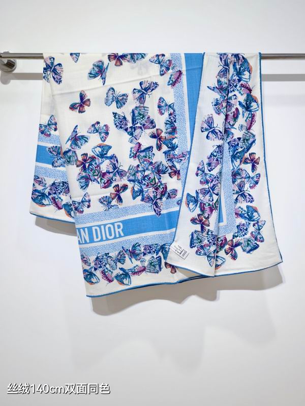 Dior Scarf 140X140cm 70%羊绒30%真丝 E34 (14)