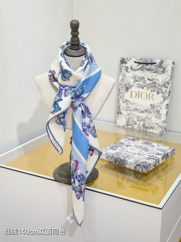 Dior Scarf 140X140cm 70%羊绒30%真丝 E34 (15)