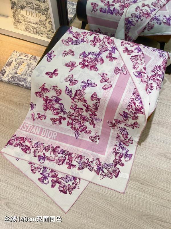 Dior Scarf 140X140cm 70%羊绒30%真丝 E34 (3)