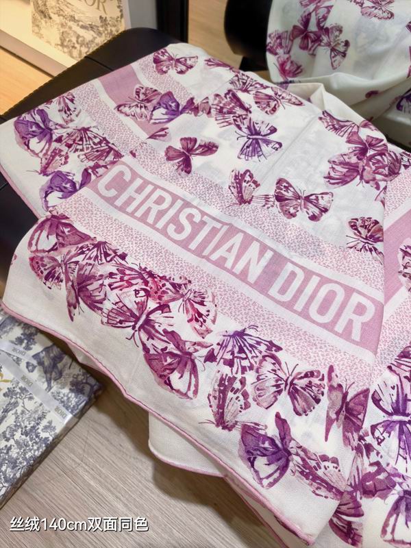 Dior Scarf 140X140cm 70%羊绒30%真丝 E34 (4)