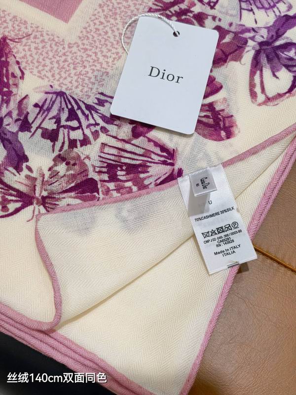 Dior Scarf 140X140cm 70%羊绒30%真丝 E34 (5)