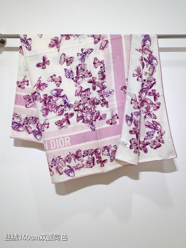 Dior Scarf 140X140cm 70%羊绒30%真丝 E34 (6)