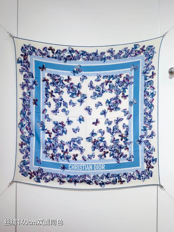 Dior Scarf 140X140cm 70%羊绒30%真丝 E34 (9)