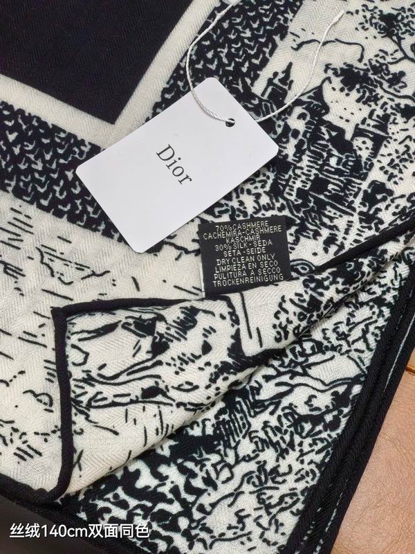 Dior scarf 140X140cm 70%羊绒 30%真丝 E05 (12)