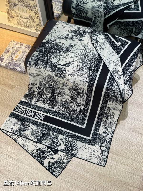 Dior scarf 140X140cm 70%羊绒 30%真丝 E05 (14)