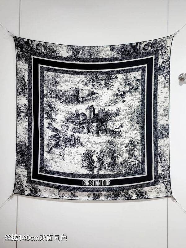 Dior scarf 140X140cm 70%羊绒 30%真丝 E05 (16)