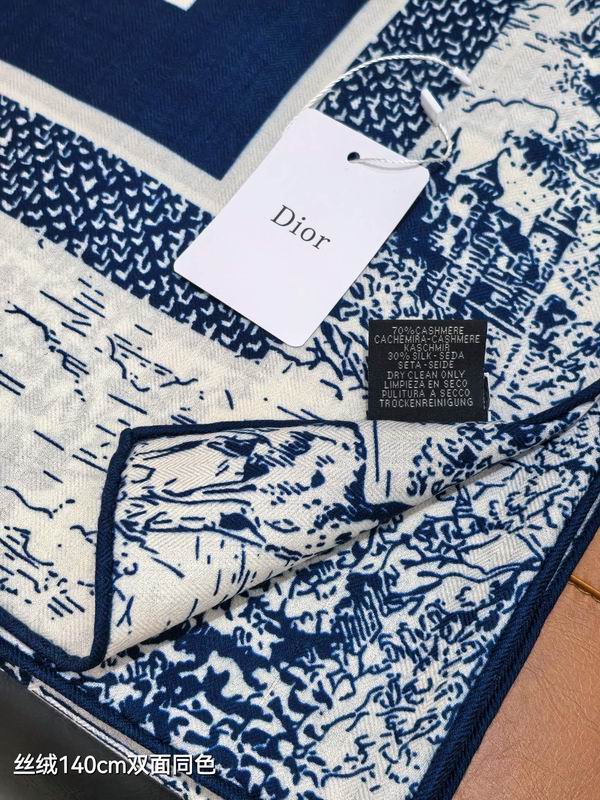 Dior scarf 140X140cm 70%羊绒 30%真丝 E05 (4)