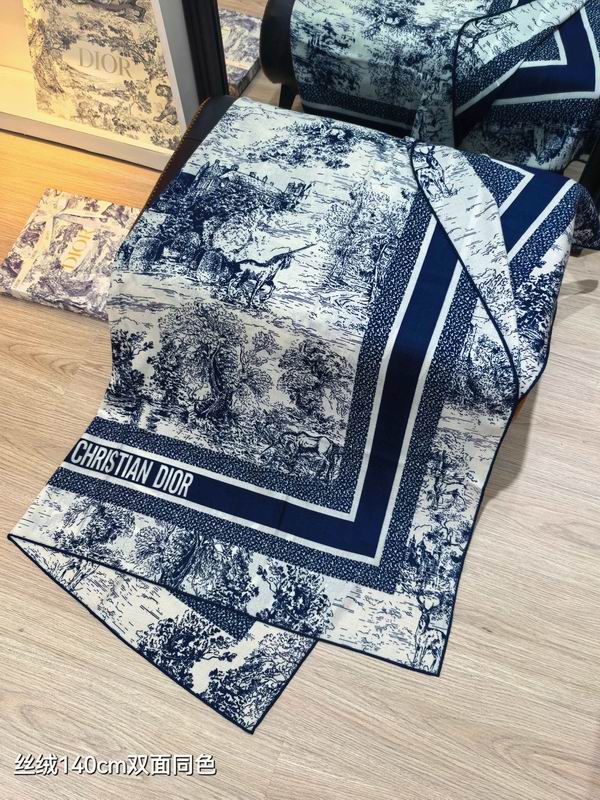 Dior scarf 140X140cm 70%羊绒 30%真丝 E05 (6)