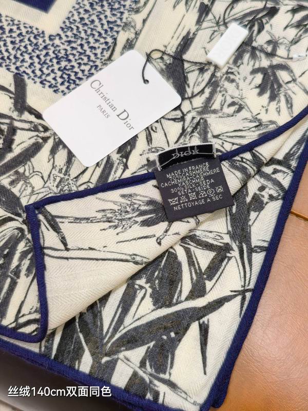 Dior scarf 140X140cm 70%羊绒30%真丝 E04 (4)
