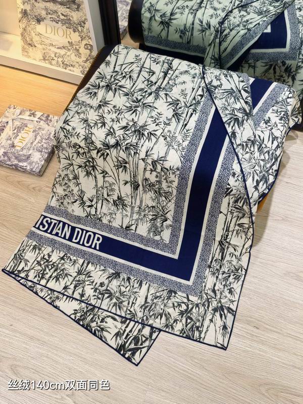 Dior scarf 140X140cm 70%羊绒30%真丝 E04 (6)