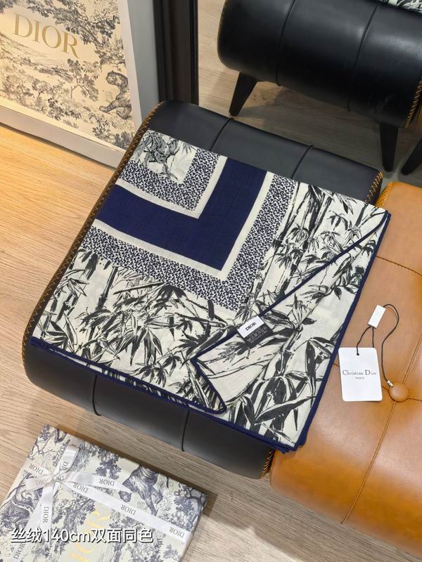 Dior scarf 140X140cm 70%羊绒30%真丝 E04 (7)