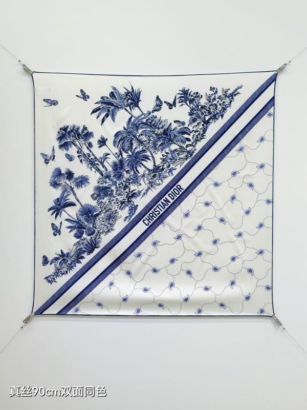 Dior silk scarf 90X90cm E13 (1)