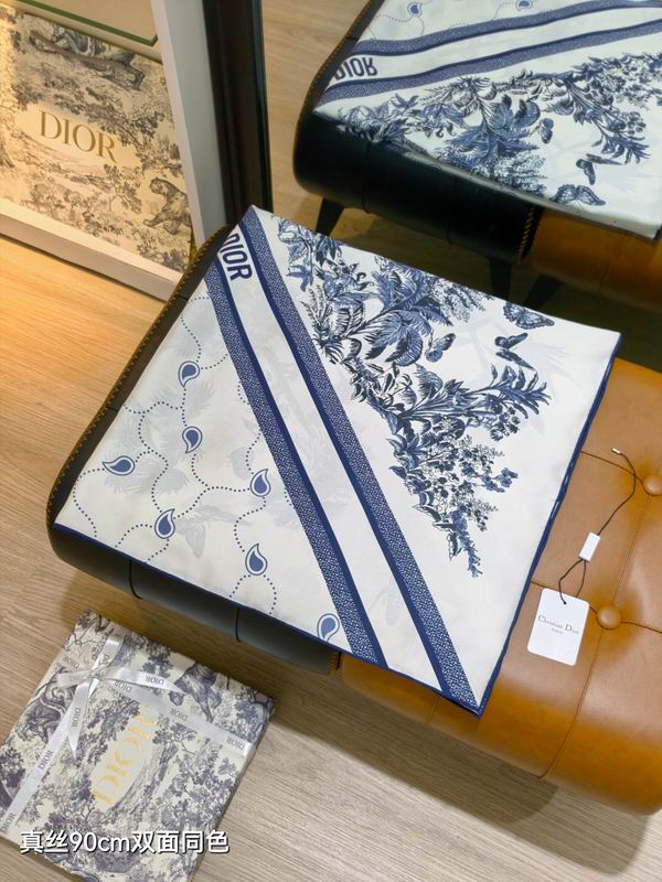 Dior silk scarf 90X90cm E13 (2)