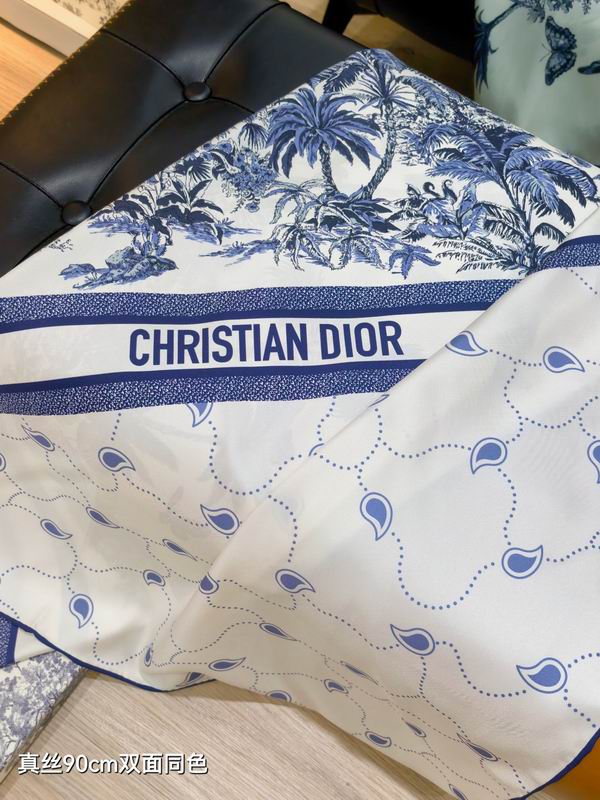 Dior silk scarf 90X90cm E13 (4)