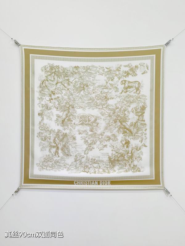 Dior silk scarf 90X90cm E18 (12)