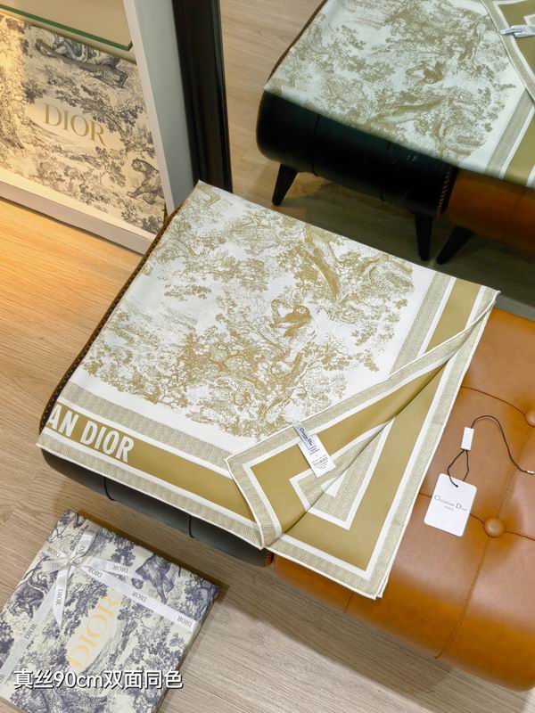 Dior silk scarf 90X90cm E18 (13)