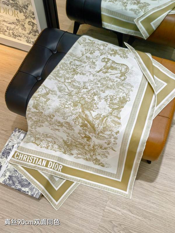Dior silk scarf 90X90cm E18 (14)