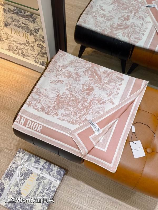 Dior silk scarf 90X90cm E18 (21)