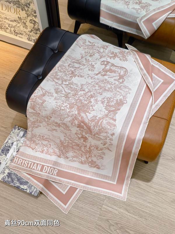 Dior silk scarf 90X90cm E18 (22)