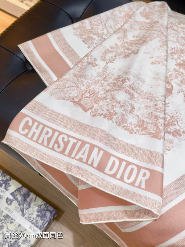 Dior silk scarf 90X90cm E18 (23)