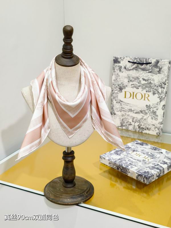 Dior silk scarf 90X90cm E18 (26)