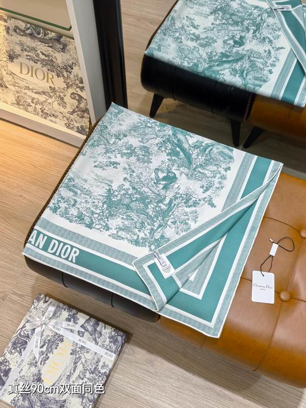 Dior silk scarf 90X90cm E18 (3)