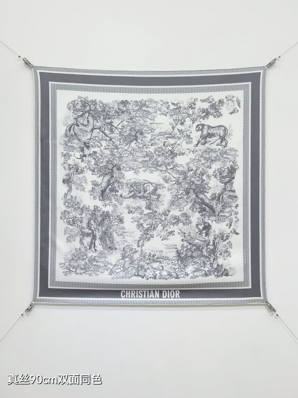 Dior silk scarf 90X90cm E18 (33)