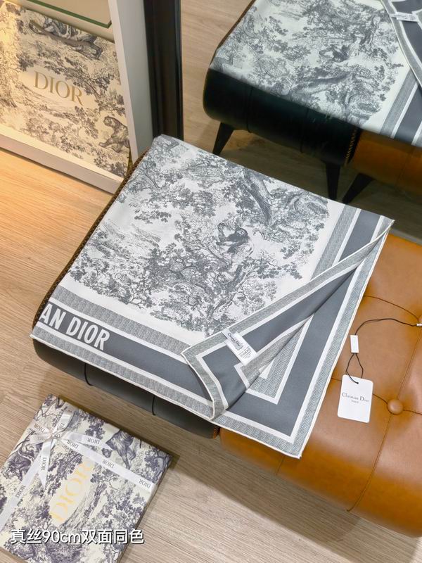 Dior silk scarf 90X90cm E18 (34)