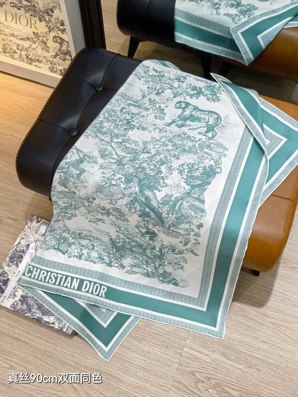 Dior silk scarf 90X90cm E18 (4)