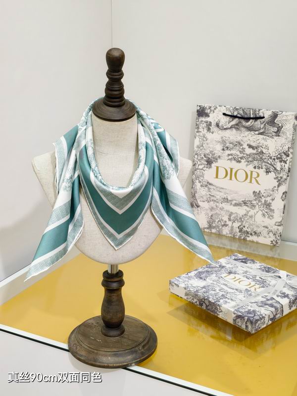 Dior silk scarf 90X90cm E18 (8)