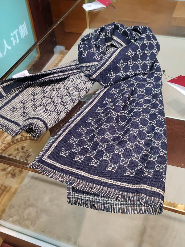 Gucci scarf 47X180cm 100%羊毛 E25 (23)
