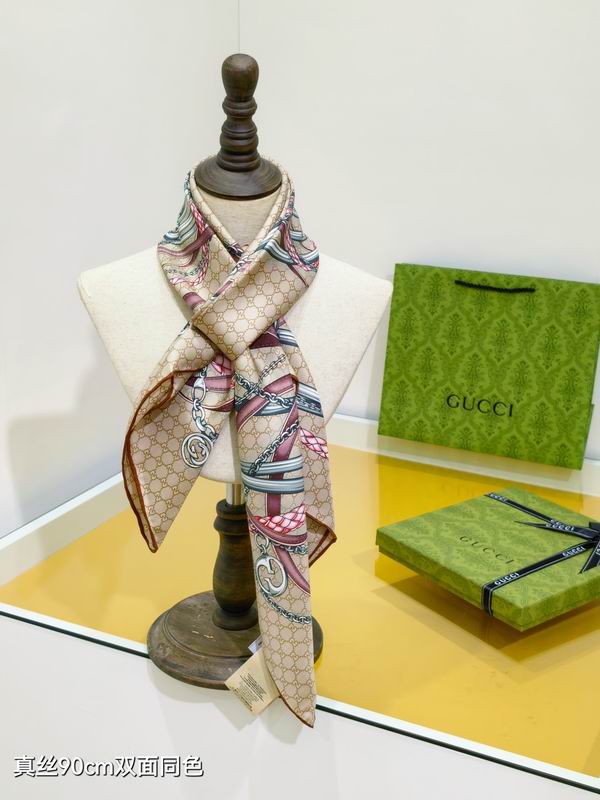 Gucci silk Scarf 90X90cm E09 (1)