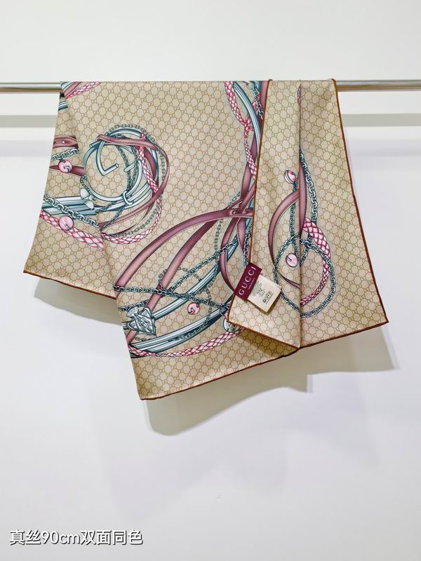 Gucci silk Scarf 90X90cm E09 (3)
