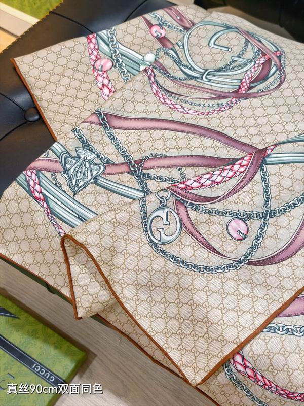 Gucci silk Scarf 90X90cm E09 (6)
